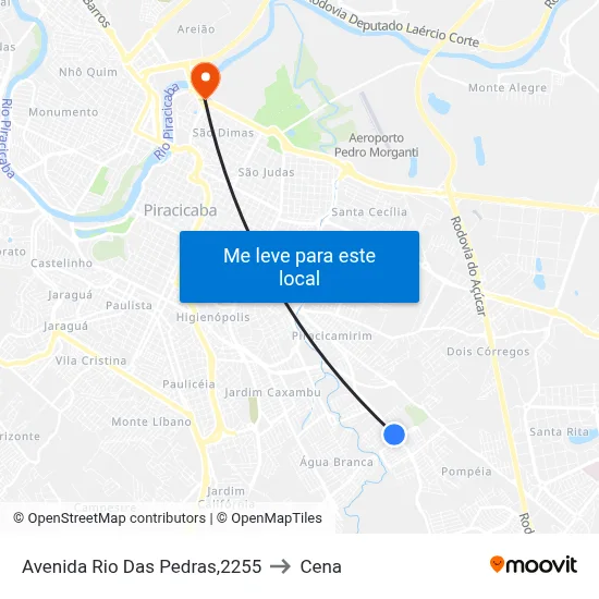 Avenida Rio Das Pedras,2255 to Cena map