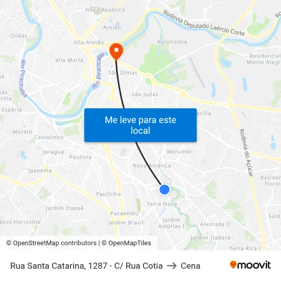 Rua Santa Catarina, 1287 - C/ Rua Cotia to Cena map