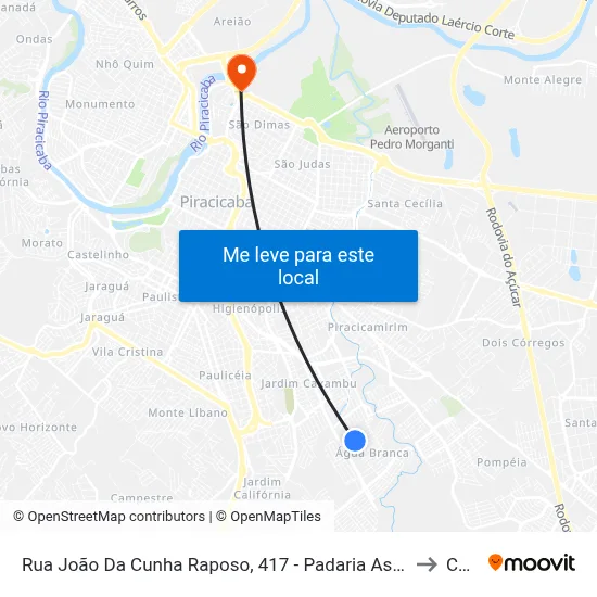Rua João Da Cunha Raposo, 417 - Padaria Astúrias, Nº 417 to Cena map