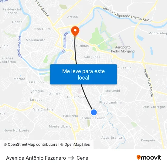 Avenida Antônio Fazanaro to Cena map