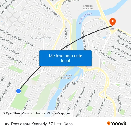 Av. Presidente Kennedy, 571 to Cena map