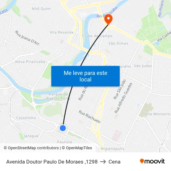 Avenida Doutor Paulo De Moraes ,1298 to Cena map