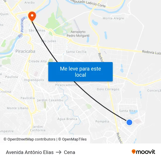 Avenida Antônio Elias to Cena map