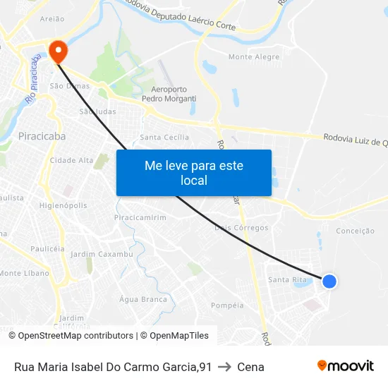 Rua Maria Isabel Do Carmo Garcia,91 to Cena map