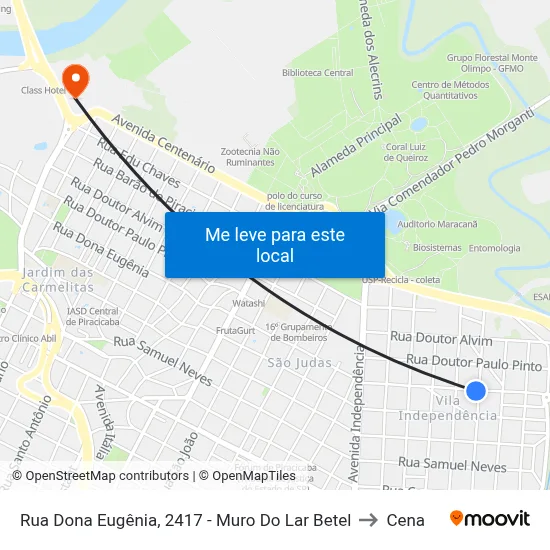 Rua Dona Eugênia, 2417 - Muro Do Lar Betel to Cena map
