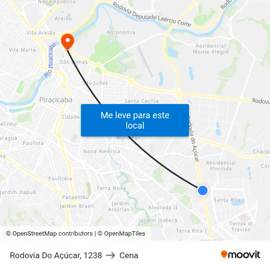 Rodovia Do Açúcar, 1238 to Cena map