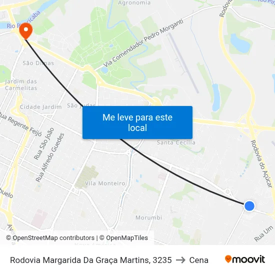 Rodovia Margarida Da Graça Martins, 3235 to Cena map
