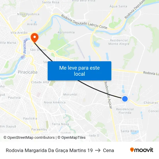 Rodovia Margarida Da Graça Martins 19 to Cena map