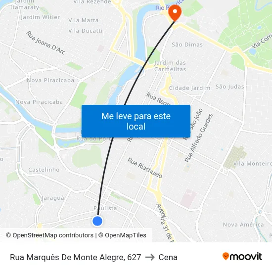Rua Marquês De Monte Alegre, 627 to Cena map