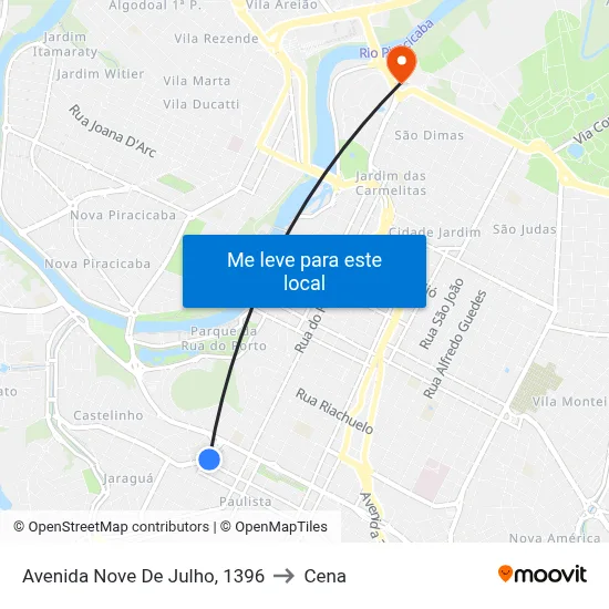 Avenida Nove De Julho, 1396 to Cena map