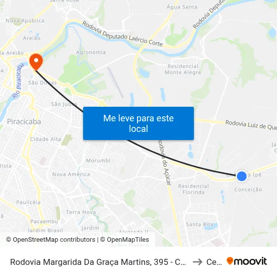 Rodovia Margarida Da Graça Martins, 395 - Chácara Alfa to Cena map