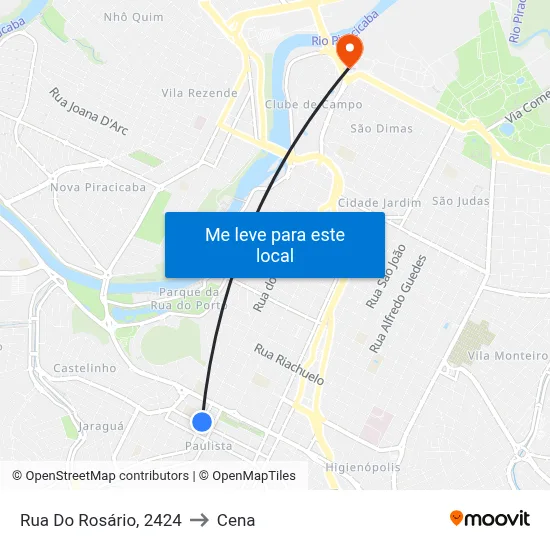 Rua Do Rosário, 2424 to Cena map