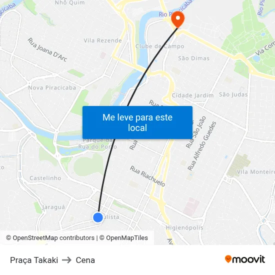 Praça Takaki to Cena map
