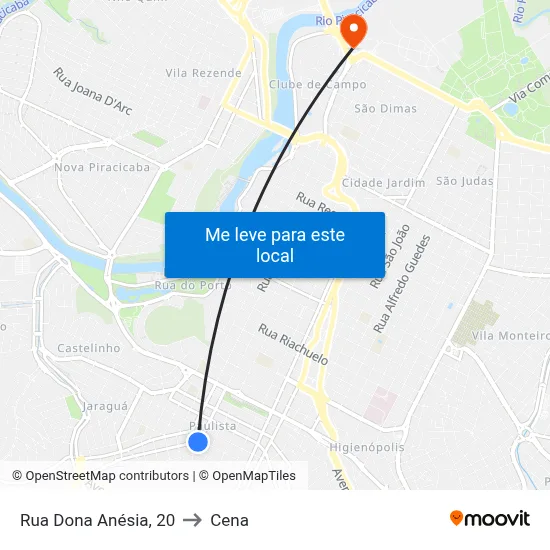 Rua Dona Anésia, 20 to Cena map
