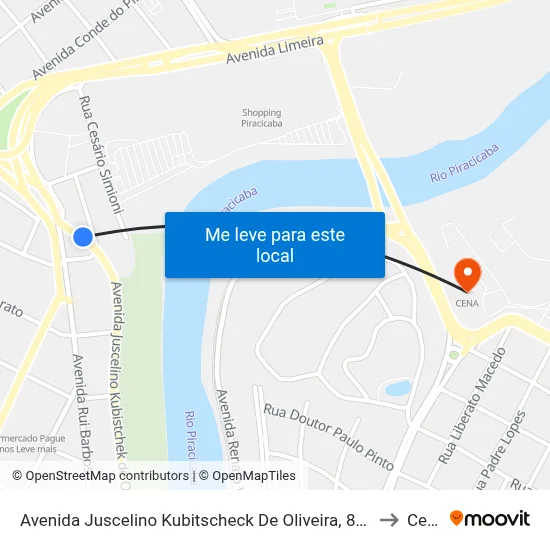 Avenida Juscelino Kubitscheck De Oliveira, 804-862 to Cena map