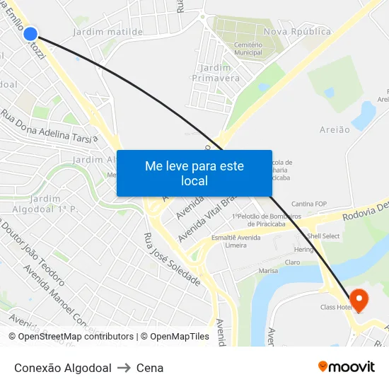 Conexão Algodoal to Cena map