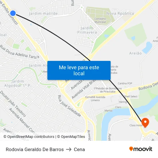 Rodovia Geraldo De Barros to Cena map