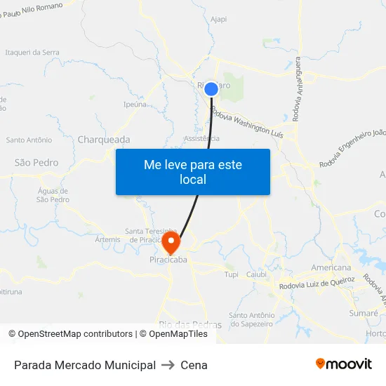 Parada Mercado Municipal to Cena map