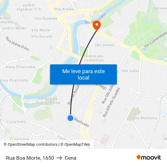 Rua Boa Morte, 1650 to Cena map