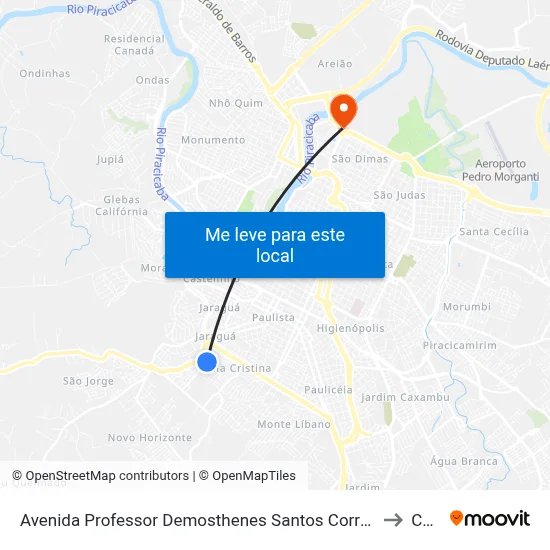 Avenida Professor Demosthenes Santos Correa, 1000-1096 to Cena map