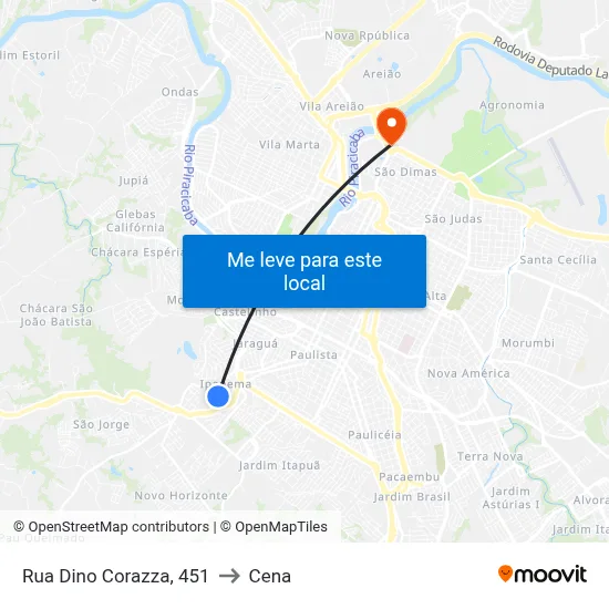 Rua Dino Corazza, 451 to Cena map