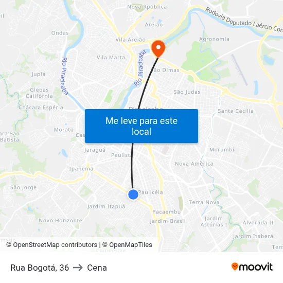 Rua Bogotá, 36 to Cena map