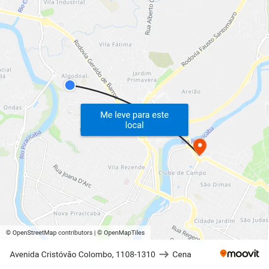 Avenida Cristóvão Colombo, 1108-1310 to Cena map