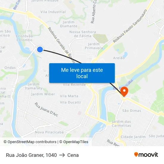 Rua João Graner, 1040 to Cena map
