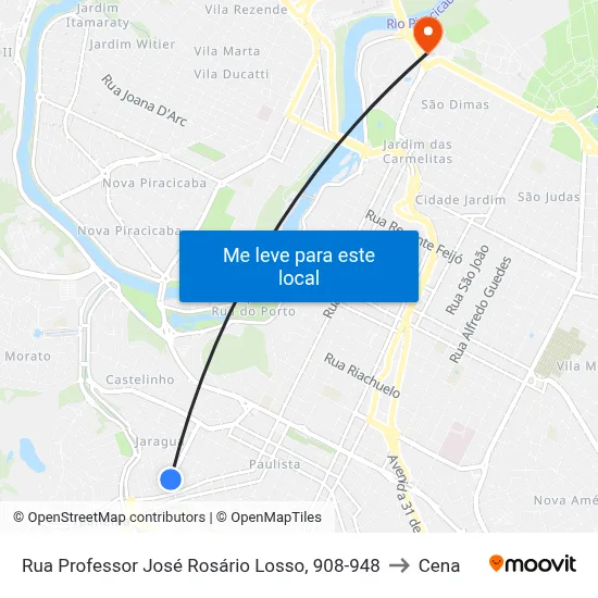 Rua Professor José Rosário Losso, 908-948 to Cena map