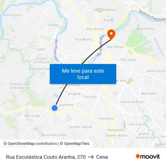 Rua Escolástica Couto Aranha, 270 to Cena map
