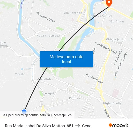 Rua Maria Isabel Da Silva Mattos, 651 to Cena map