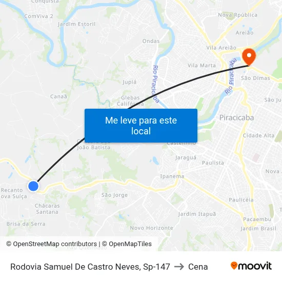 Rodovia Samuel De Castro Neves, Sp-147 to Cena map