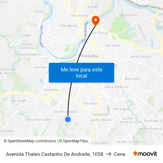Avenida Thales Castanho De Andrade, 1058 to Cena map