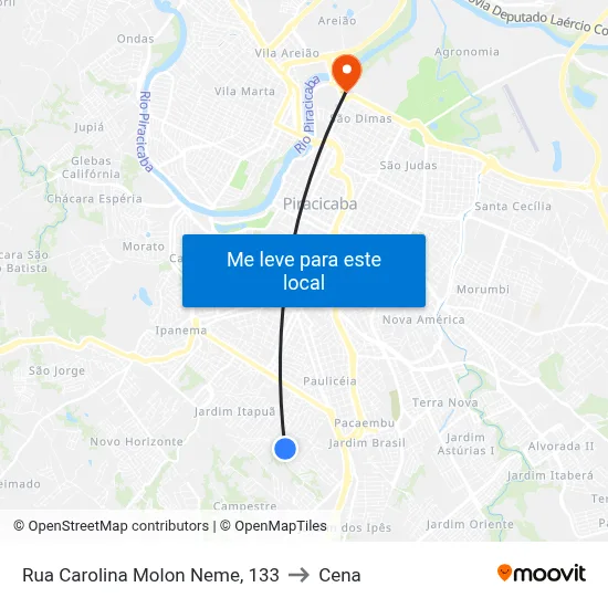 Rua Carolina Molon Neme, 133 to Cena map