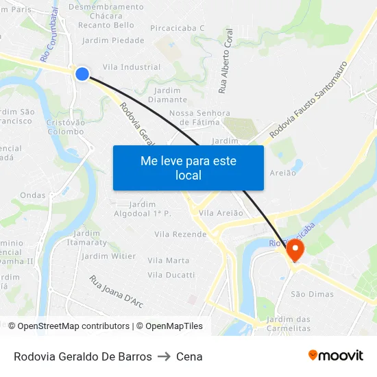 Rodovia Geraldo De Barros to Cena map