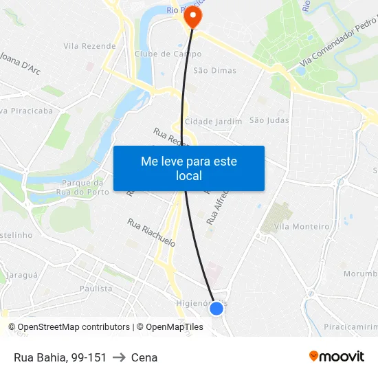 Rua Bahia, 99-151 to Cena map