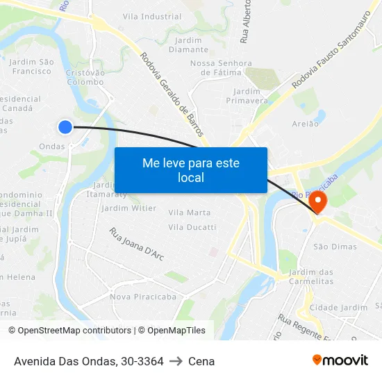 Avenida Das Ondas, 30-3364 to Cena map