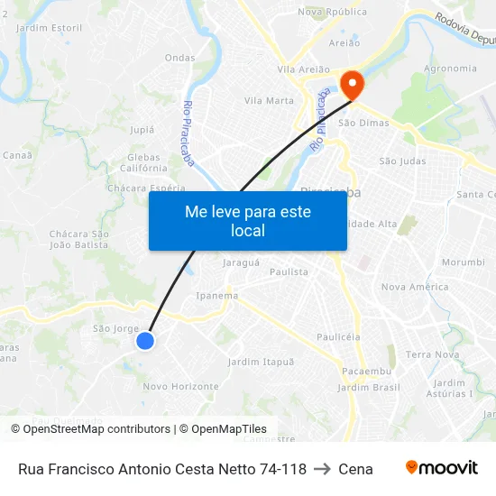 Rua Francisco Antonio Cesta Netto 74-118 to Cena map