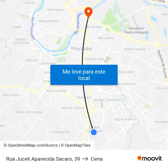 Rua Juceli Aparecida Sacaro, 39 to Cena map