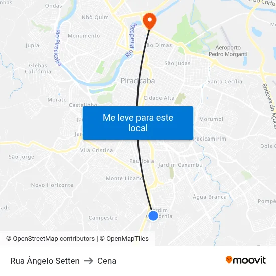 Rua Ângelo Setten to Cena map