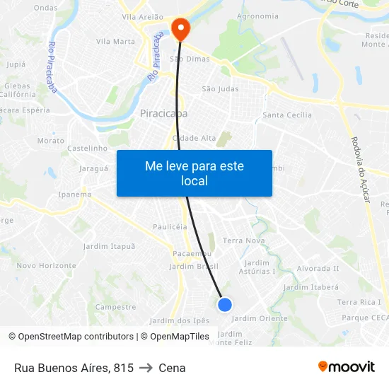 Rua Buenos Aíres, 815 to Cena map