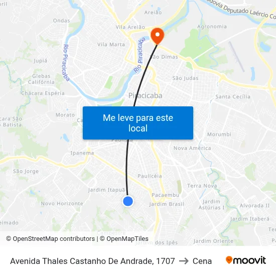 Avenida Thales Castanho De Andrade, 1707 to Cena map