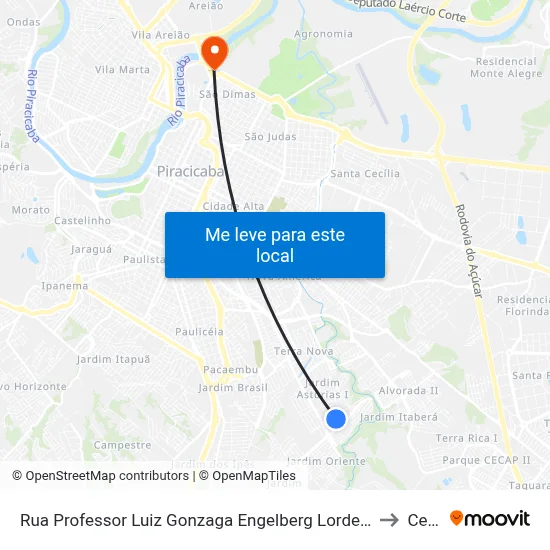 Rua Professor Luiz Gonzaga Engelberg Lordello, 542 to Cena map