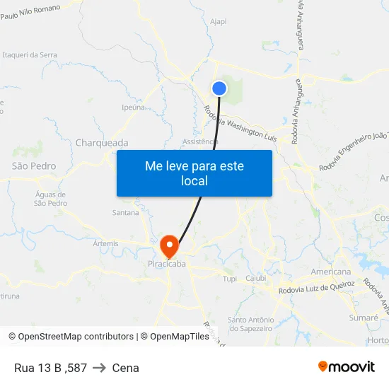Rua 13 B ,587 to Cena map