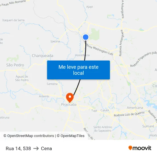 Rua 14, 538 to Cena map