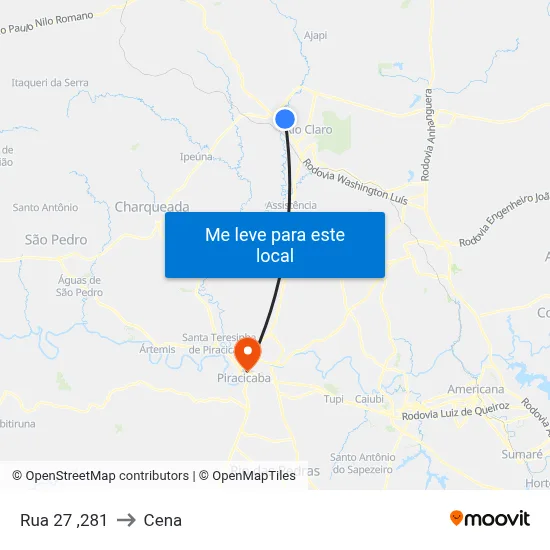 Rua 27 ,281 to Cena map
