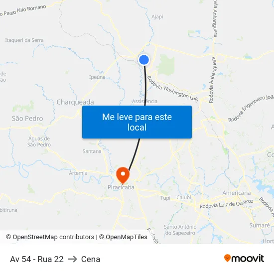 Av 54 - Rua 22 to Cena map
