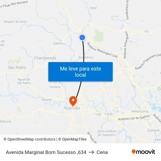Avenida Marginal Bom Sucesso ,634 to Cena map