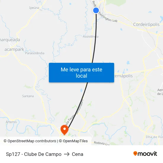 Sp127 - Clube De Campo to Cena map