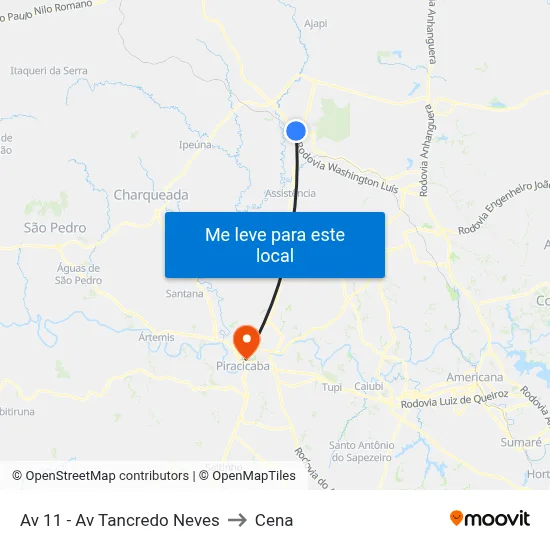 Av 11 - Av Tancredo Neves to Cena map
